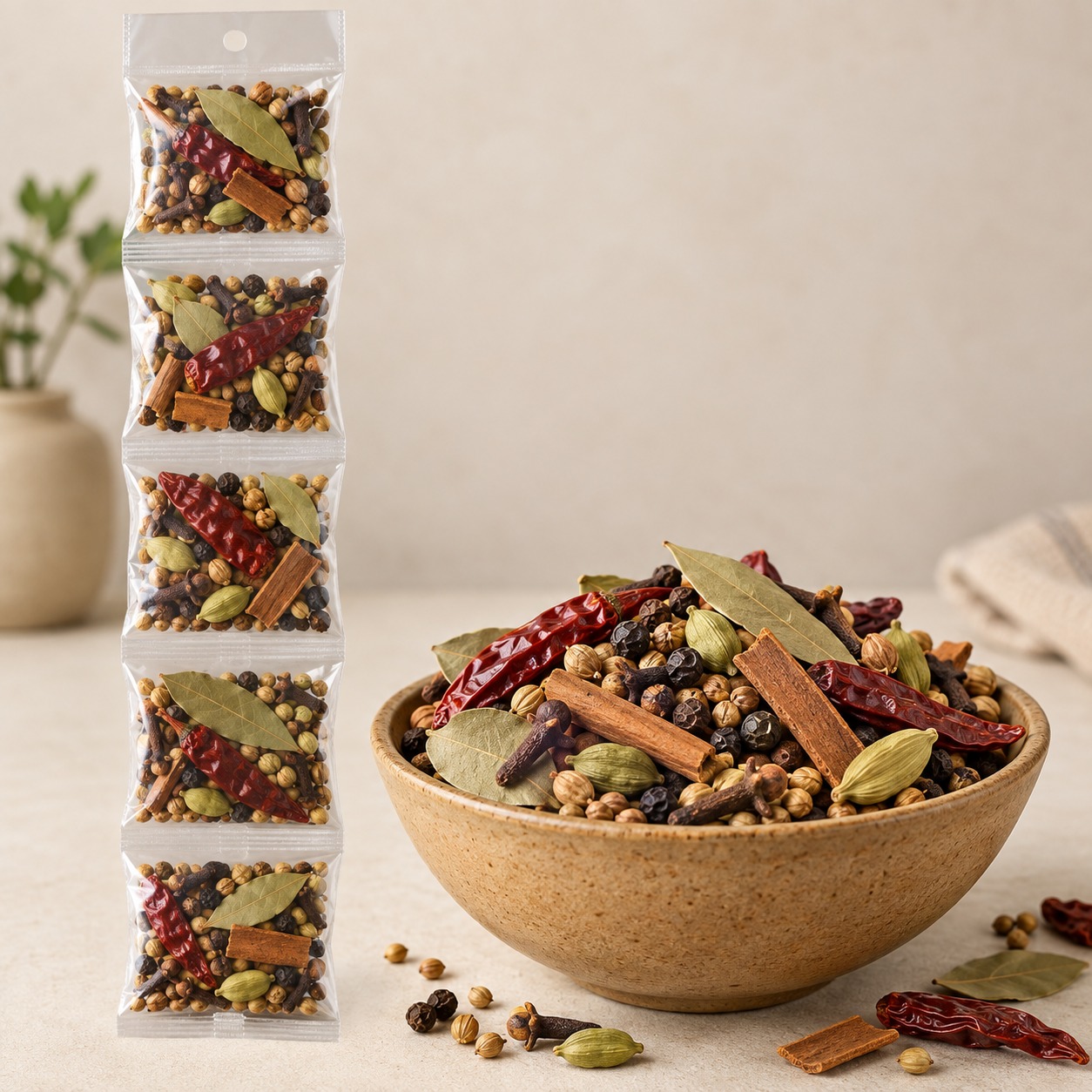 Mix Masala (Whole Spices) — Hanging Strip Pouches